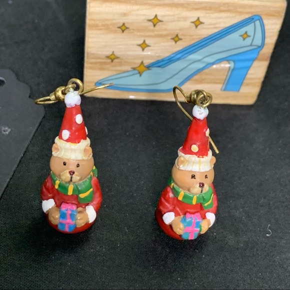 Vintage Fun Bear Holiday-Christmas vibes Drop Earrings - Picture 2 of 9